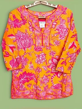 Gretchen Scott Orange
Pink Floral Tunic Top